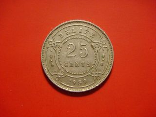 Belize 25 Cents,  1989 Coin.  Elizabeth Ii photo