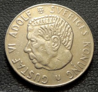 Sweden,  1973 U 1 Krona Gustaf Vi Adolf Small Copper - Nickel Coin photo