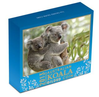 Australia - - 2013 - Koala - Gold Gilded 1 Oz Proof Silver Coin - Low Mintage photo