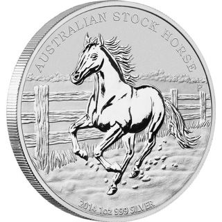 2014 1 Oz.  999 Silver - Australian Stock Horse Perth - Limited Mintage photo