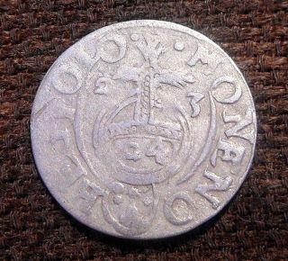 Europian Medieval Poland 1623.  Sigismund Iii.  1/24 Thaler.  Silver Coin photo