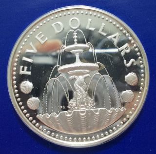 Barbados 1978 Two Dollars Large 80% Silver Proof Coin Unc photo