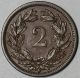 1886 Xf/au Switzerland 2 Rappen Coin Europe photo 1