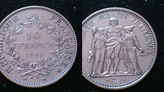 France / 10 Francs - 1965 / Silver Coin photo