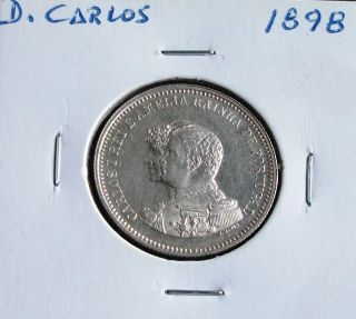 Portugal - D.  Carlos - 200 Réis - 1898 (carlos E Amélia) - Silver photo