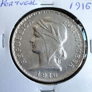 Portugal - 1 Escudo - 1916 - Silver photo
