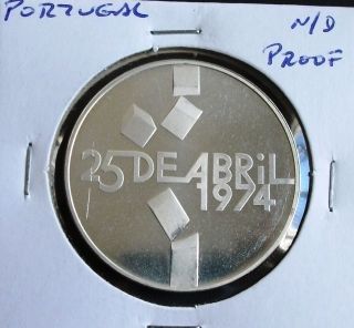 Portugal - 100 Escudos - N/d (1977) - 25 Abril 1974 - Silver - Proof photo