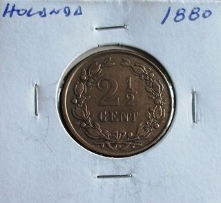 Netherlands - 2 1/2 Cents - 1880 photo