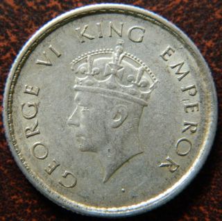 1939 - B Half 1/2 Rupee Silver Coin George Vi Aunc (gvi 56) photo
