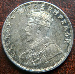 1918 - B One 1 Rupee Silver Coin George V British India Unc Luster (gv Or7) photo