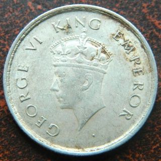 1939 - B Half 1/2 Rupee Silver Coin George Vi Unc (gvi 8) photo
