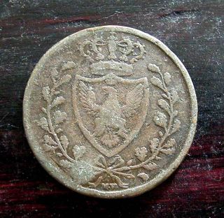 Italian States - Sardinia - Copper Coin 3 Centesimi 1826 C 99.  2 photo