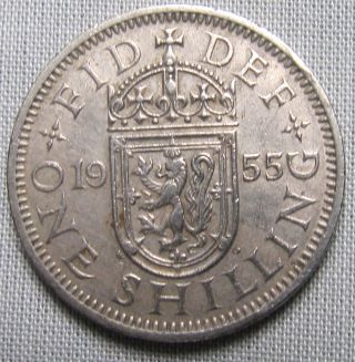 Great Britain 1955 - One Shilling - Elizabeth Ii - Scottish Shield photo
