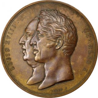 [ 62909] Louis Xviii - Charles X,  Médaille,  Palais De La Bourse photo