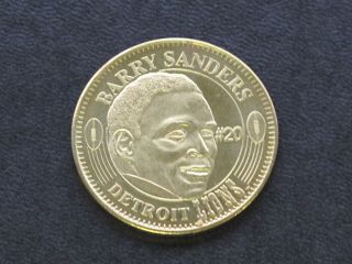 Barry Sanders 20 Detroit Lions Bronze Medal Nfl Quarterback Club C2159 photo