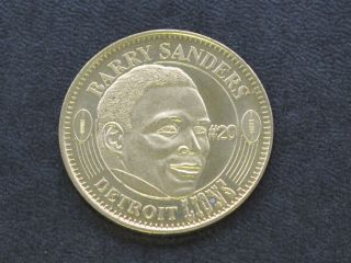 Barry Sanders 20 Detroit Lions Bronze Medal Nfl Quarterback Club C2173 photo
