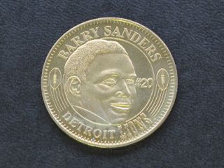 Barry Sanders 20 Detroit Lions Bronze Medal Nfl Quarterback Club C2177 photo