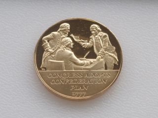 Congress Adopts Plan Bronze Medal Franklin American Revolution C0506 photo