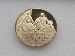 Congress Negotiate Peace Bronze Medal Franklin American Revolution C0516 photo
