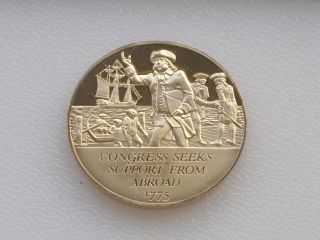 Congress Seeks Support Bronze Medal Franklin American Revolution C0529 photo