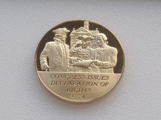 Declaration Of Rights Bronze Medal Franklin American Revolution C0534 photo