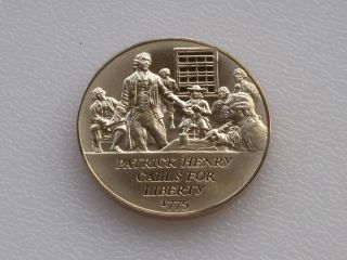 Henry Calls For Liberty Bronze Medal Franklin American Revolution C0542 photo