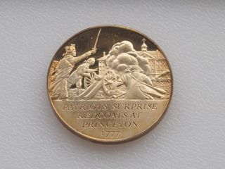 Patriots Surprise Redcoats Bronze Medal Franklin American Revolution C0503 photo