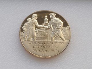 Second Congress Assembles Bronze Medal Franklin American Revolution C0535 photo