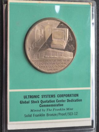 Ultronic Systems Corporation Global Stock Bronze Medal Franklin C0712 photo
