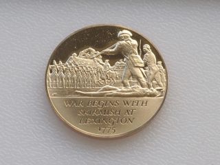 War Begins At Lexington Bronze Medal Franklin American Revolution C0537 photo