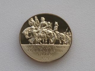 Washington Takes Command Bronze Medal Franklin American Revolution C0548 photo