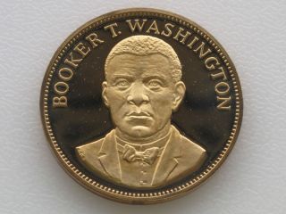 1970 Booker T.  Washington Proof Franklin Bronze Art Medal A8161 photo