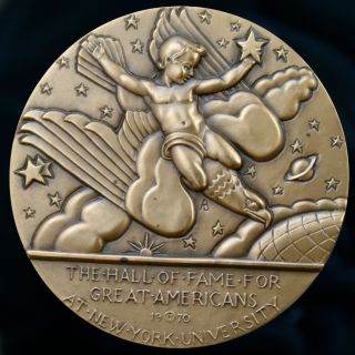 Simon Newcomb Hall Of Fame Nyu Medallic Art Company Medal,  1970 By Adolph Block photo
