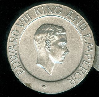 1936 King Edward Viii Coronation Silver Celebration Medal,  By W.  H.  Hasler,  Ltd photo
