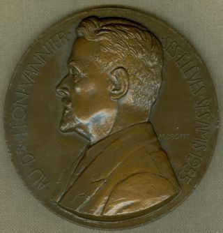 1955 French Medal In Honor Of Dr.  Leon Vannier,  By H.  Dropsy photo