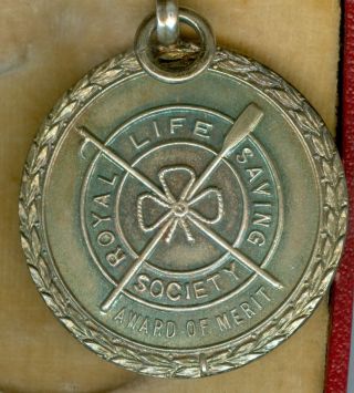1940 Royal Life Saving Society Silver Award Medal,  Awarded To R.  V.  Stallworthy photo