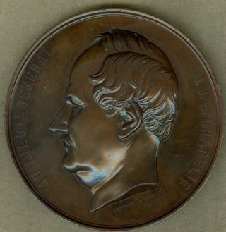1859 Belgium Medal In Honor Of General J.  F.  Chapelie By L.  Wiener photo