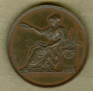 1848 French Award Medal Of The Society Of Young People,  By Brenet photo
