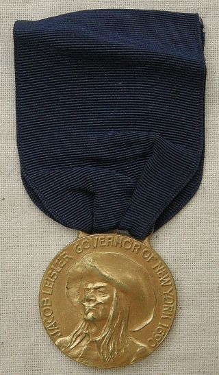 225th Anniversary Of Rochelle,  York,  Governor Jacob Leisler Medal,  1913 photo