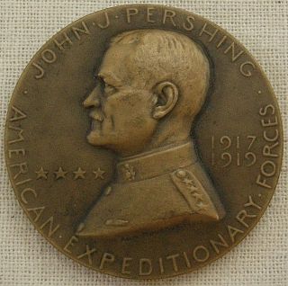 France.  Wwi.  General Pershing,  American Expeditionary Forces Medal By Mouroux photo