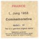 France - Comm.  Plate Medal - Louis Jung Ecole Veterinaire De Lyon 1935 - 1958 Exonumia photo 3