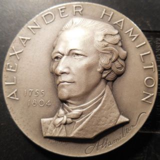 1971 Nyu Hof Alexander Hamilton Silver Medal By Margaret Grigor Maco,  Mib photo