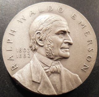 1968 Nyu Hof Ralph Waldo Emerson Silver Medal By Dexter Jones,  Maco,  Mib photo