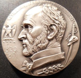 1973 Nyu Hof General William T.  Sherman Silver Medal By Michael Lantz,  Maco,  Mib photo