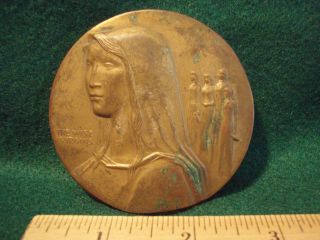 Vintage - Bronze Medallion - 1947 - Wise Virgins Foolish Virgins photo