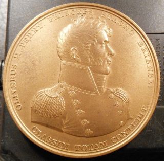 Scarce Us Oliver H.  Perry War Of 1812 Award Medal By Moritz Furst photo