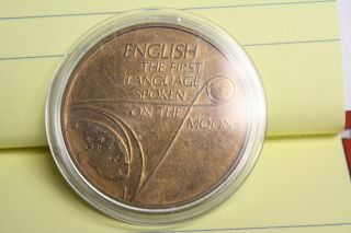 English Speaking Union Of U.  S.  Solid Bronze Proof Medal Franklin D1345 Moon photo