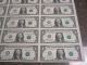 Consecutive Numbers - Lucky 9 ' S - $1 - One Dollar - Sheet Of 32 - Currency - Unc Small Size Notes photo 4