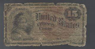 1863 Fractional Currency Note 15 Cents. . . . . . . photo