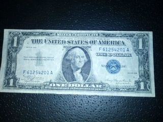 1935 Circulated Silver Certificate One Dollar Bill photo